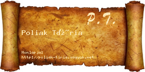 Poliak Tíria névjegykártya